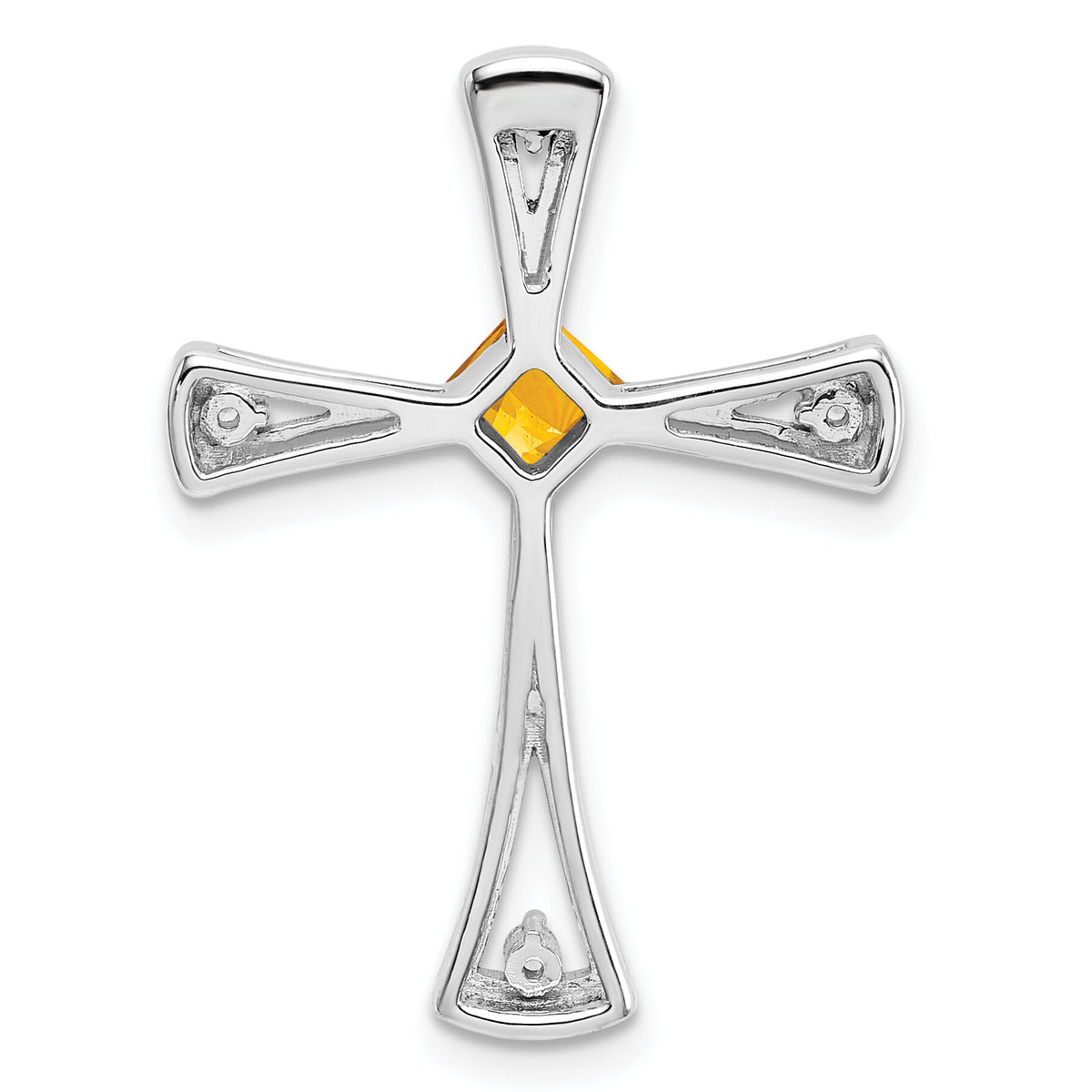 14k White Gold Citrine and Diamond Cross Chain Slide-PM7031-CI-005-WA