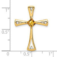14k Citrine and Diamond Cross Chain Slide-PM7031-CI-005-YA