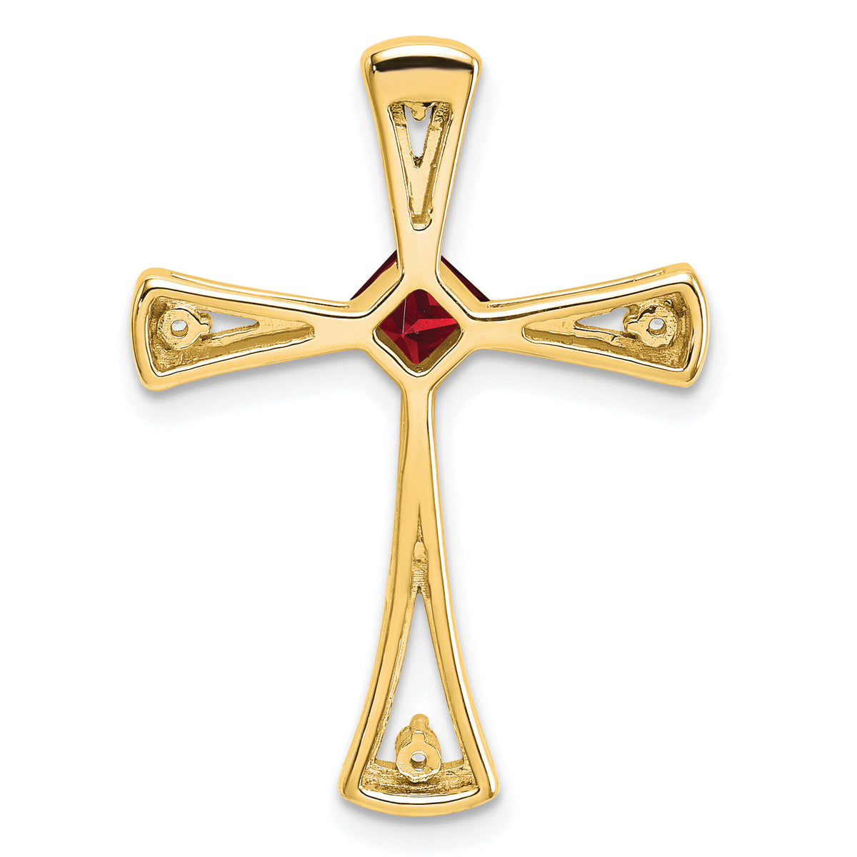 14k Garnet and Diamond Cross Chain Slide-PM7031-GA-005-YA