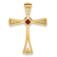 14k Garnet and Diamond Cross Chain Slide-PM7031-GA-005-YA