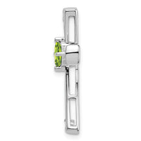 14k White Gold Peridot and Diamond Cross Chain Slide-PM7031-PE-005-WA