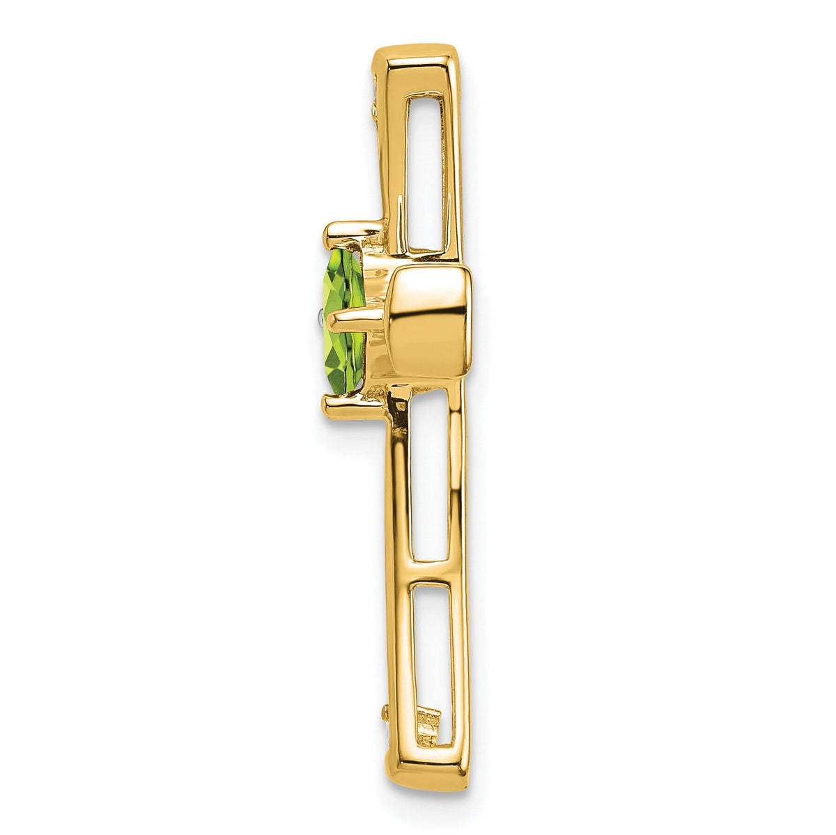 14k Peridot and Diamond Cross Chain Slide-PM7031-PE-005-YA