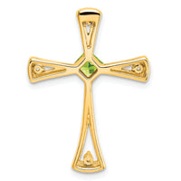 14k Peridot and Diamond Cross Chain Slide-PM7031-PE-005-YA