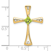 14k Peridot and Diamond Cross Chain Slide-PM7031-PE-005-YA