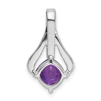 14k White Gold Amethyst and Diamond Pendant-PM7032-AM-002-WA