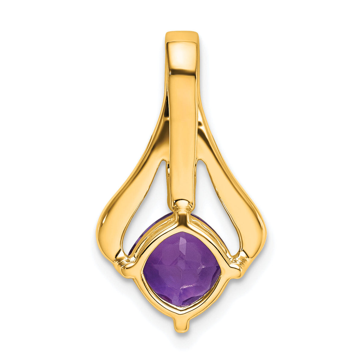 14k Amethyst and Diamond Pendant-PM7032-AM-002-YA