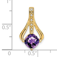 14k Amethyst and Diamond Pendant-PM7032-AM-002-YA