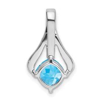 14k White Gold Blue Topaz and Diamond Pendant-PM7032-BT-002-WA