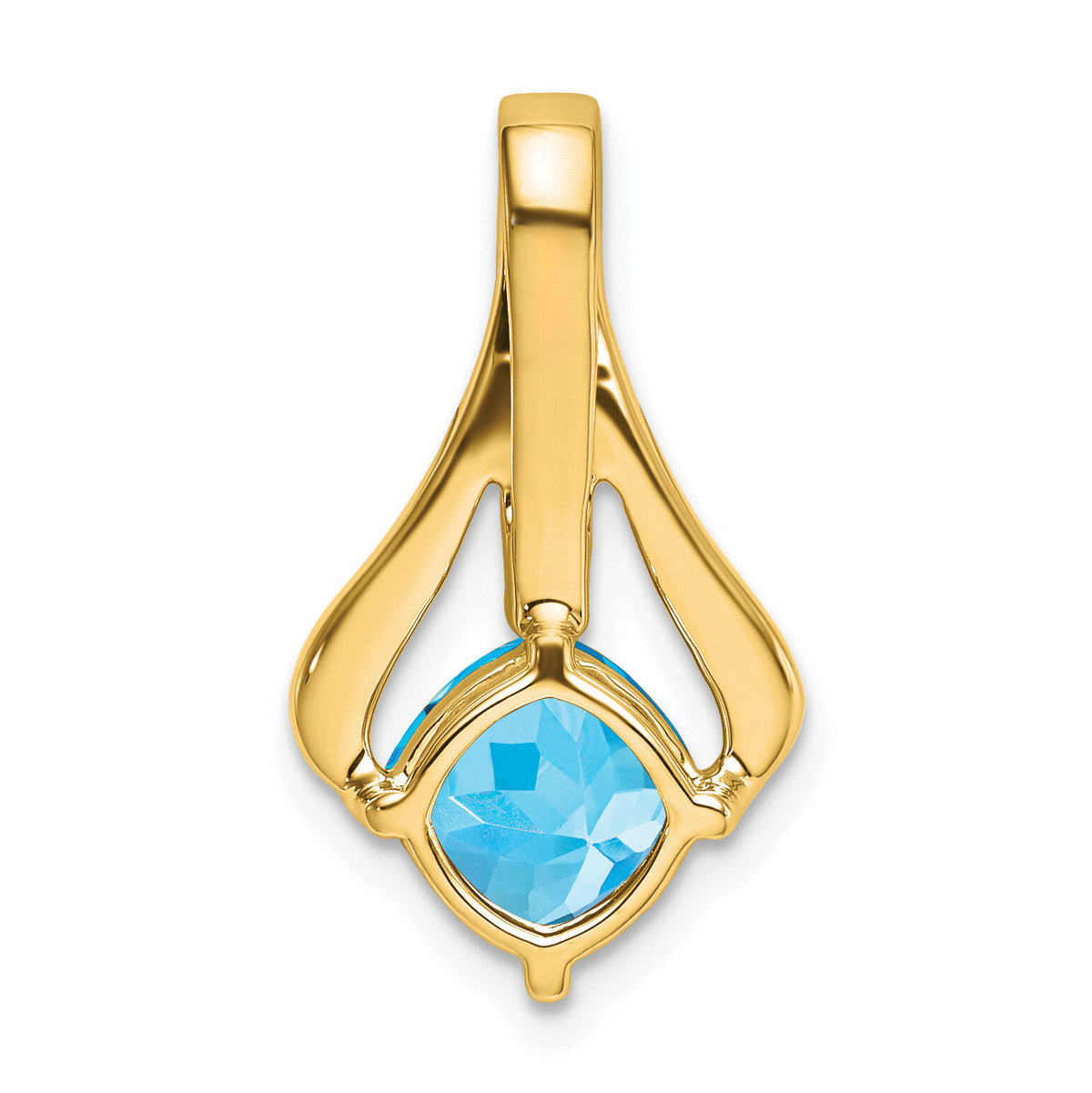 14k Blue Topaz and Diamond Pendant-PM7032-BT-002-YA