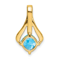 14k Blue Topaz and Diamond Pendant-PM7032-BT-002-YA