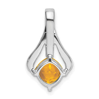 14k White Gold Citrine and Diamond Pendant-PM7032-CI-002-WA