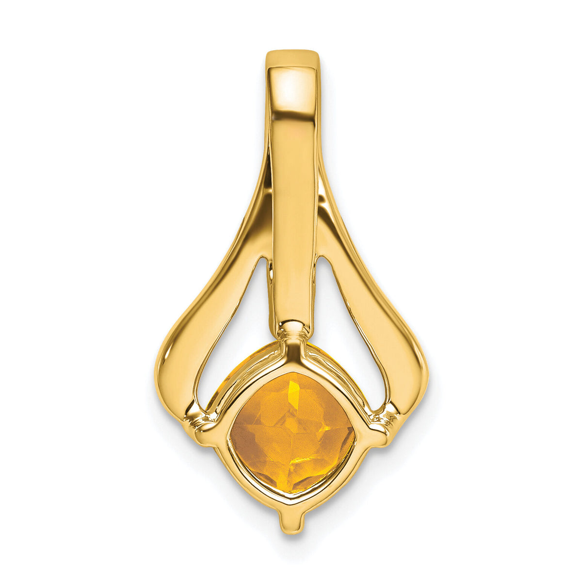 14k Citrine and Diamond Pendant-PM7032-CI-002-YA