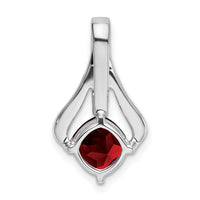 14k White Gold Garnet and Diamond Pendant-PM7032-GA-002-WA
