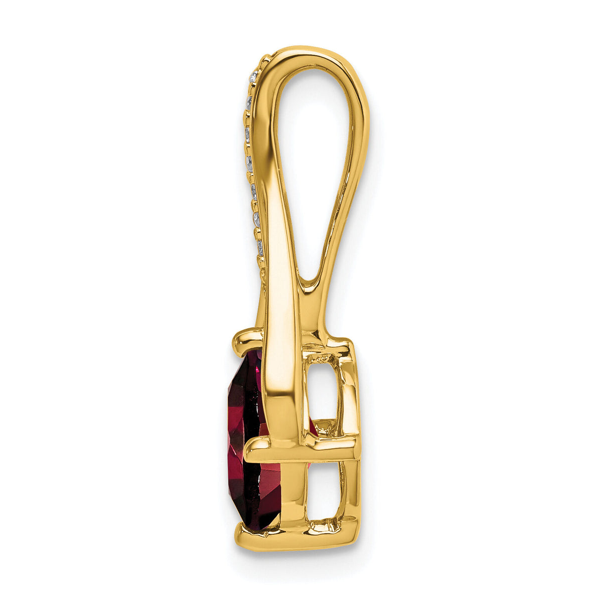 14k Garnet and Diamond Pendant-PM7032-GA-002-YA