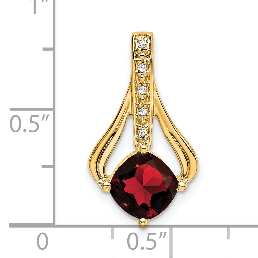 14k Garnet and Diamond Pendant-PM7032-GA-002-YA