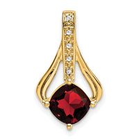 14k Garnet and Diamond Pendant-PM7032-GA-002-YA