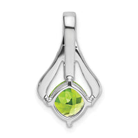 14k White Gold Peridot and Diamond Pendant-PM7032-PE-002-WA