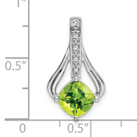 14k White Gold Peridot and Diamond Pendant-PM7032-PE-002-WA