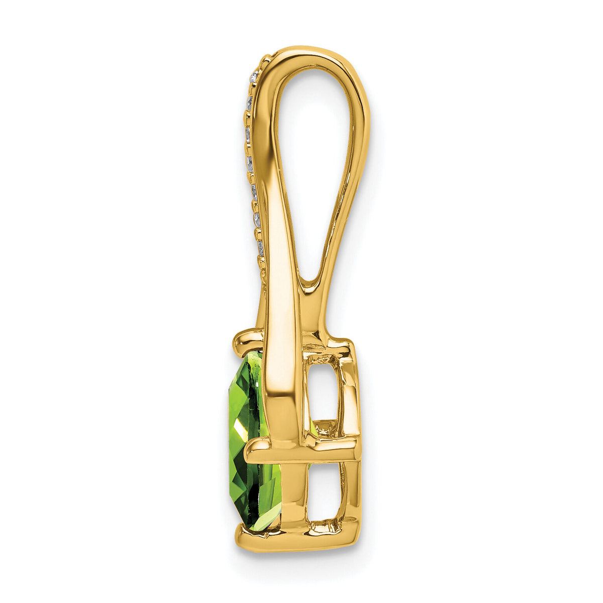 14k Peridot and Diamond Pendant-PM7032-PE-002-YA