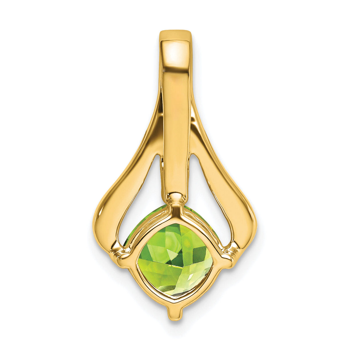 14k Peridot and Diamond Pendant-PM7032-PE-002-YA