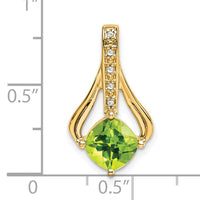 14k Peridot and Diamond Pendant-PM7032-PE-002-YA