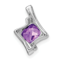 14k White Gold Amethyst and Diamond Pendant-PM7033-AM-001-WA