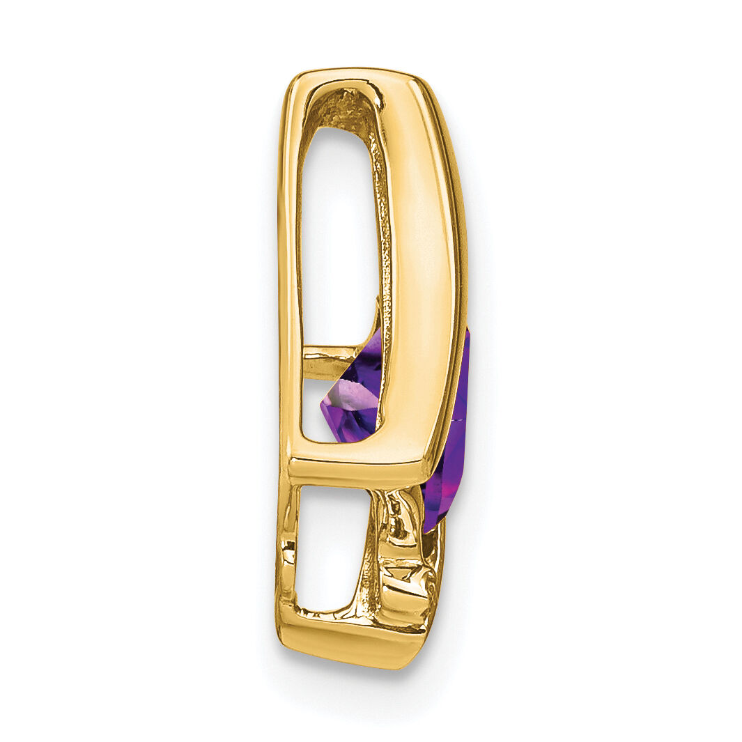 14k Amethyst and Diamond Pendant-PM7033-AM-001-YA