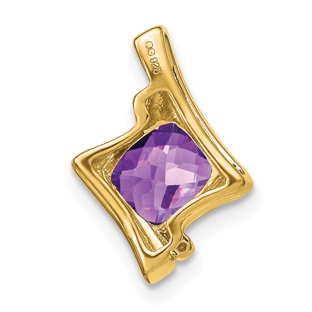 14k Amethyst and Diamond Pendant-PM7033-AM-001-YA