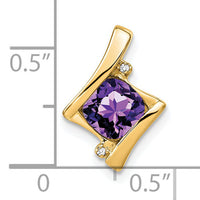 14k Amethyst and Diamond Pendant-PM7033-AM-001-YA