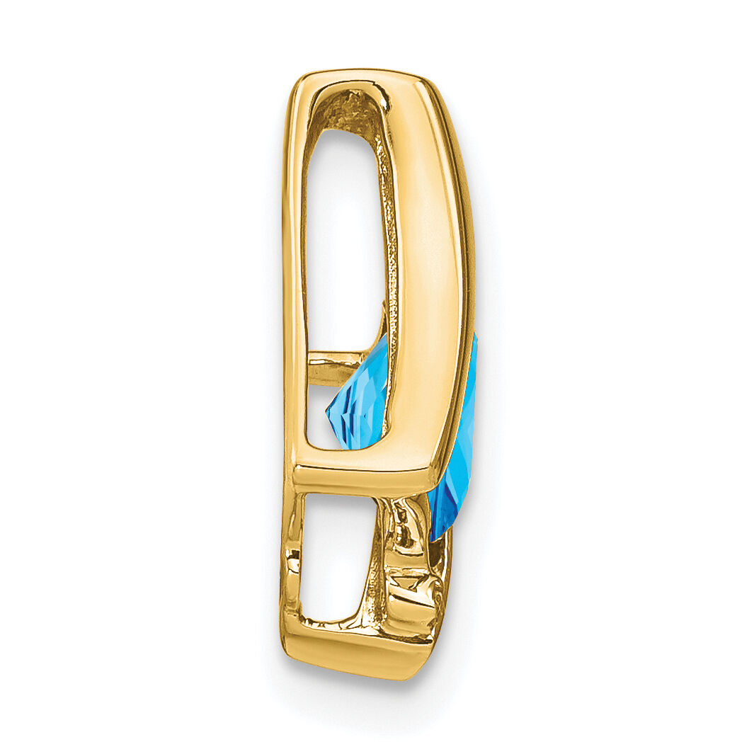 14k Blue Topaz and Diamond Pendant-PM7033-BT-001-YA