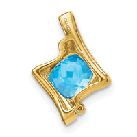 14k Blue Topaz and Diamond Pendant-PM7033-BT-001-YA