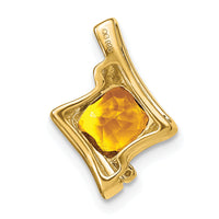 14k Citrine and Diamond Pendant-PM7033-CI-001-YA