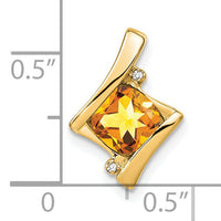 14k Citrine and Diamond Pendant-PM7033-CI-001-YA