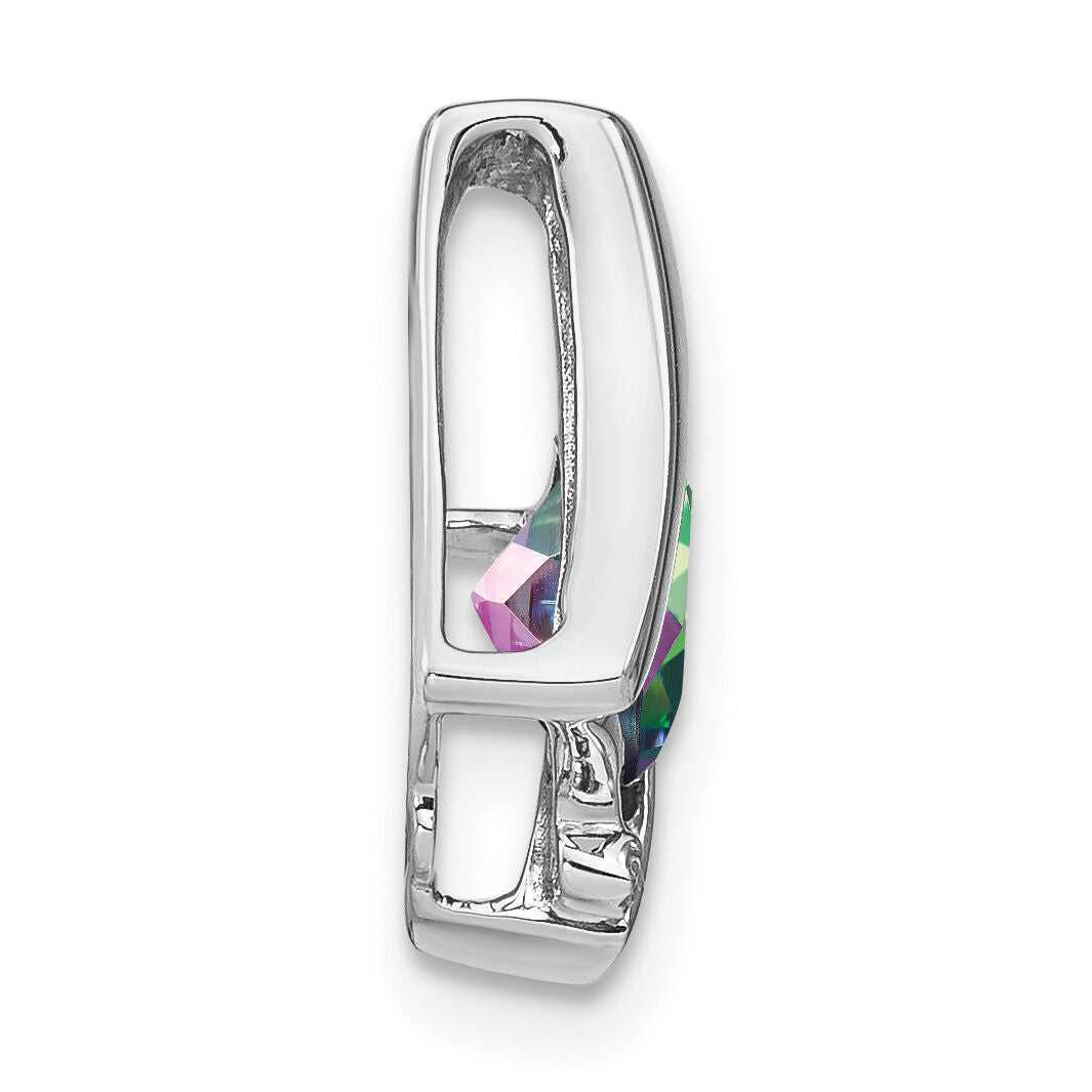 14k White Gold Mystic Fire Topaz and Diamond Pendant-PM7033-FT-001-WA