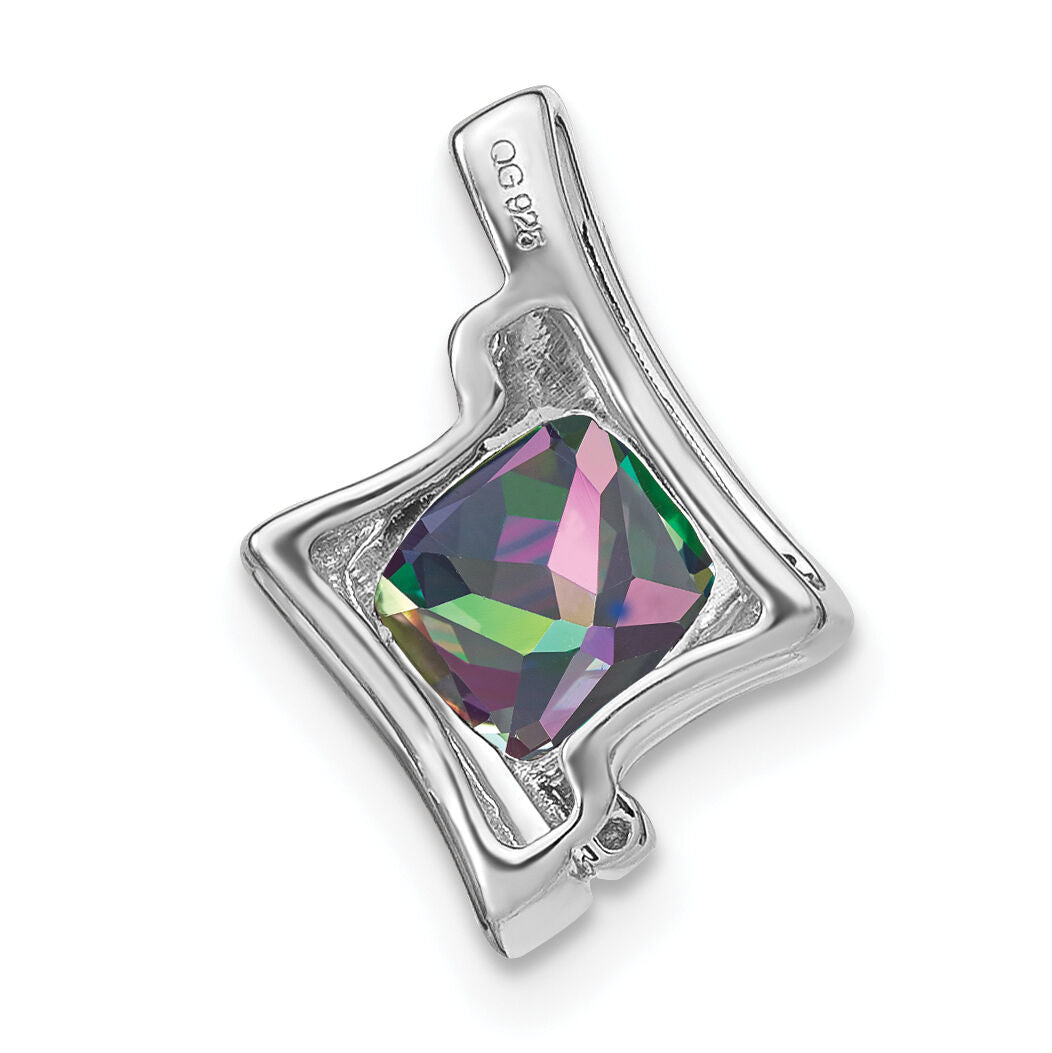14k White Gold Mystic Fire Topaz and Diamond Pendant-PM7033-FT-001-WA