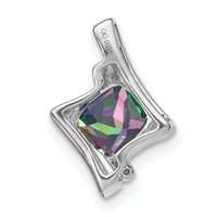 14k White Gold Mystic Fire Topaz and Diamond Pendant-PM7033-FT-001-WA