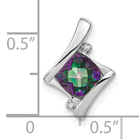 14k White Gold Mystic Fire Topaz and Diamond Pendant-PM7033-FT-001-WA