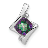 14k White Gold Mystic Fire Topaz and Diamond Pendant-PM7033-FT-001-WA