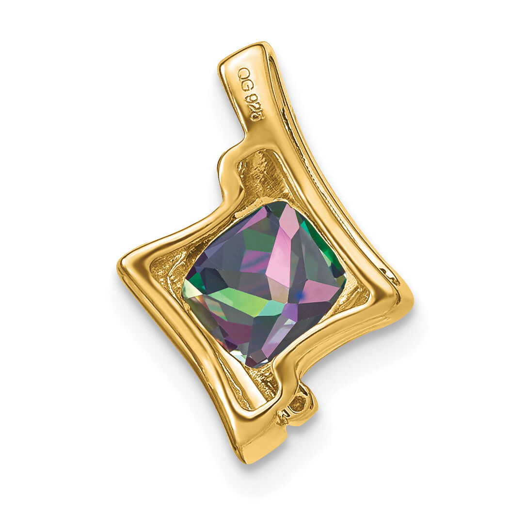 14k Mystic Fire Topaz and Diamond Pendant-PM7033-FT-001-YA