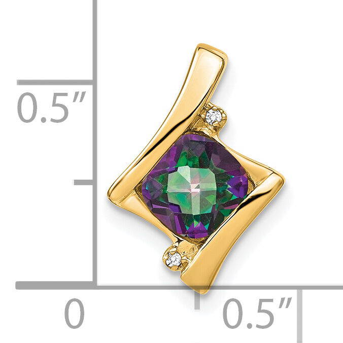 14k Mystic Fire Topaz and Diamond Pendant-PM7033-FT-001-YA