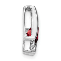 14k White Gold Garnet and Diamond Pendant-PM7033-GA-001-WA
