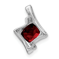 14k White Gold Garnet and Diamond Pendant-PM7033-GA-001-WA