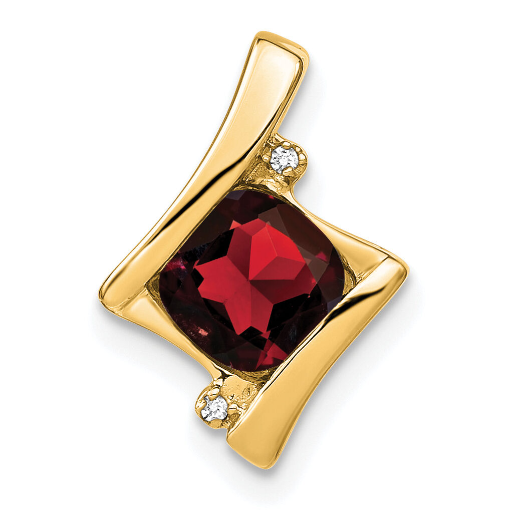 14k Garnet and Diamond Pendant-PM7033-GA-001-YA