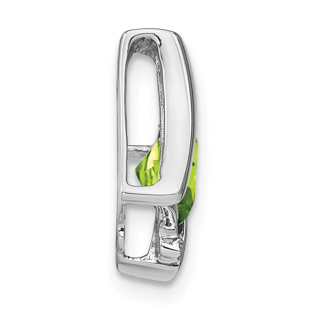 14k White Gold Peridot and Diamond Pendant-PM7033-PE-001-WA