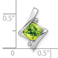 14k White Gold Peridot and Diamond Pendant-PM7033-PE-001-WA