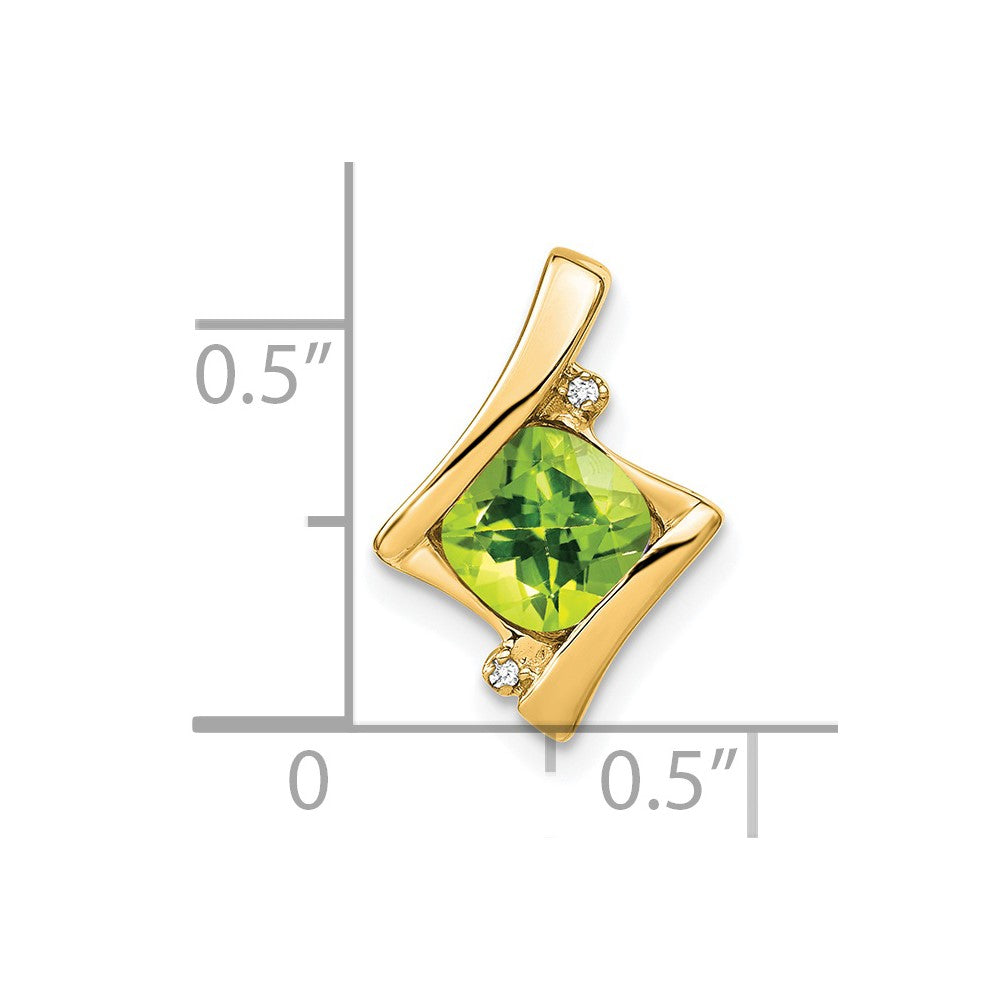 14k Peridot and Diamond Pendant-PM7033-PE-001-YA