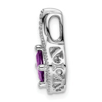 14k White Gold Amethyst and Diamond Pendant-PM7034-AM-001-WA