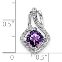14k White Gold Amethyst and Diamond Pendant-PM7034-AM-001-WA