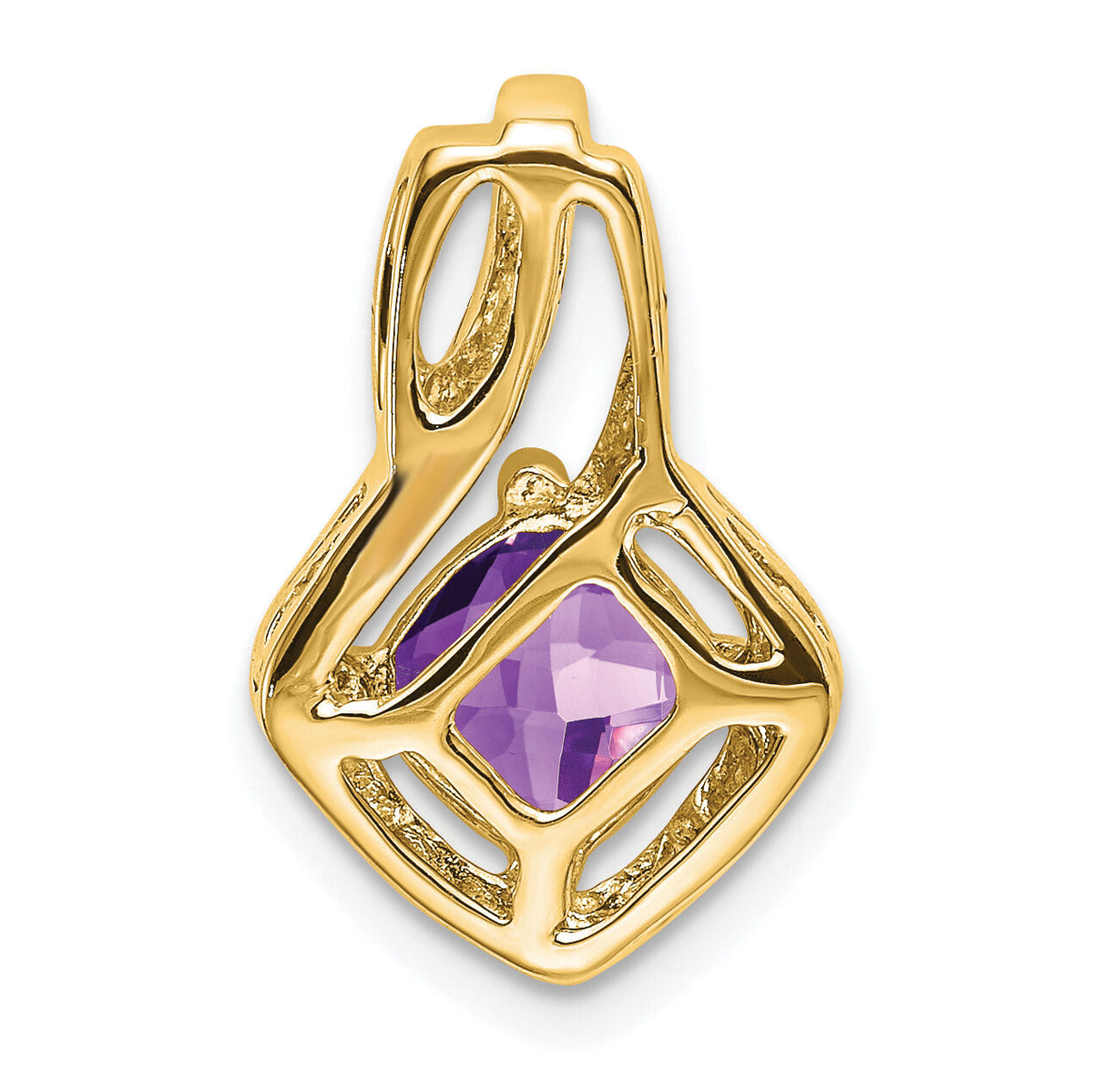 14k Amethyst and Diamond Pendant-PM7034-AM-001-YA