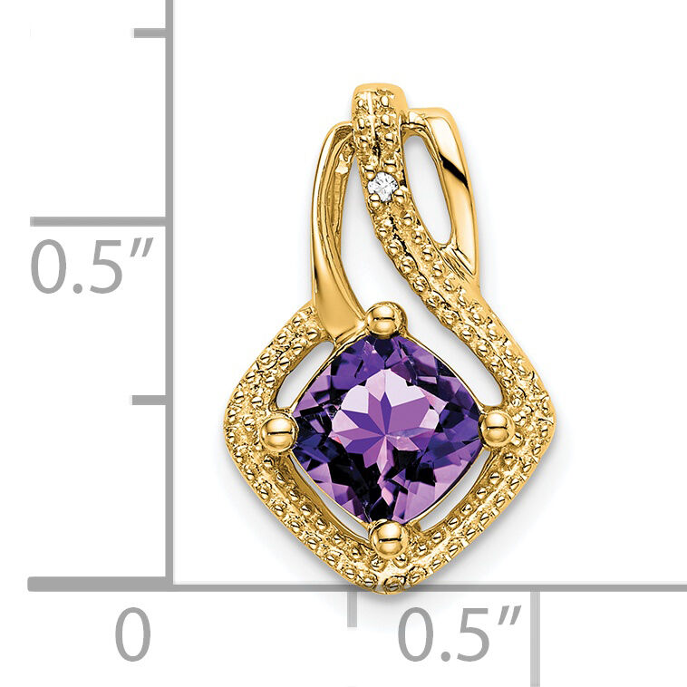 14k Amethyst and Diamond Pendant-PM7034-AM-001-YA